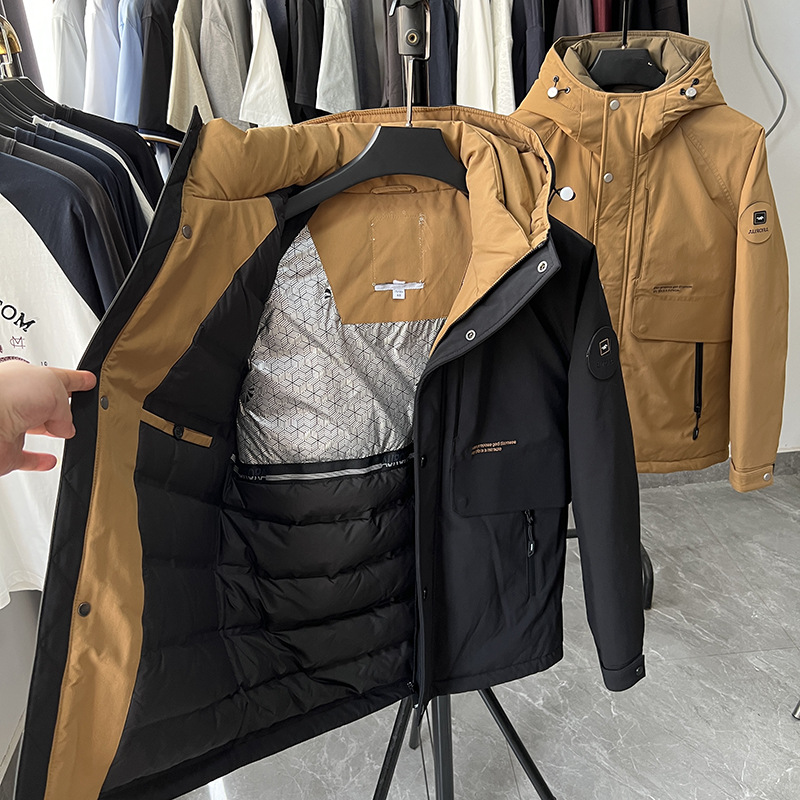 Home Cut Label! Pay Attention to the Difference! White Goose down Autumn and Winter Brand Withdrawal Graphene Technology Men's down Jacket