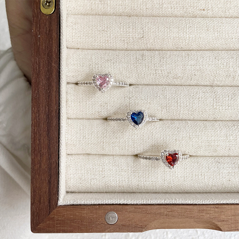 Lan Zhi non-fading jewelry women's personality micro-inlay light luxury high-end temperament open 925 silver ring cross-border wholesale