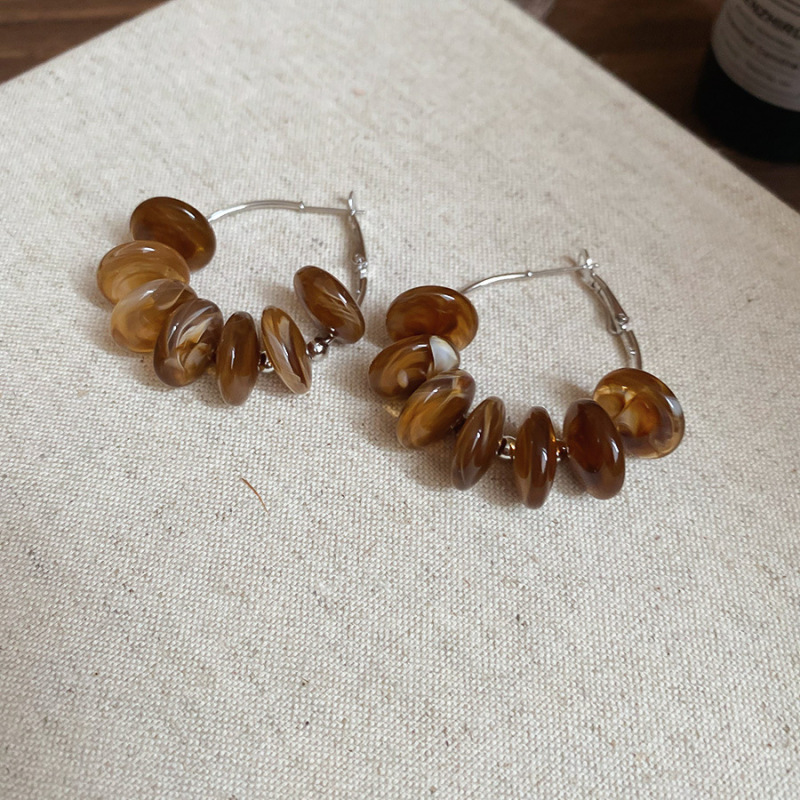 银针木质方形树脂吊坠耳环轻奢高级感耳钉复古时尚耳饰设计感小众|undefined