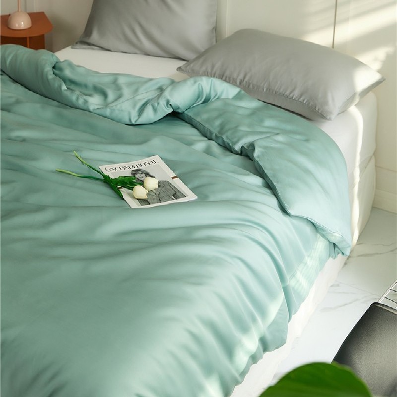 Light Luxury 60 Tencel Single Quilt Cover Summer Sleeping Naked Ice Silk Single Bed Hat Bed Sheet Lyocell Fiber Bedding