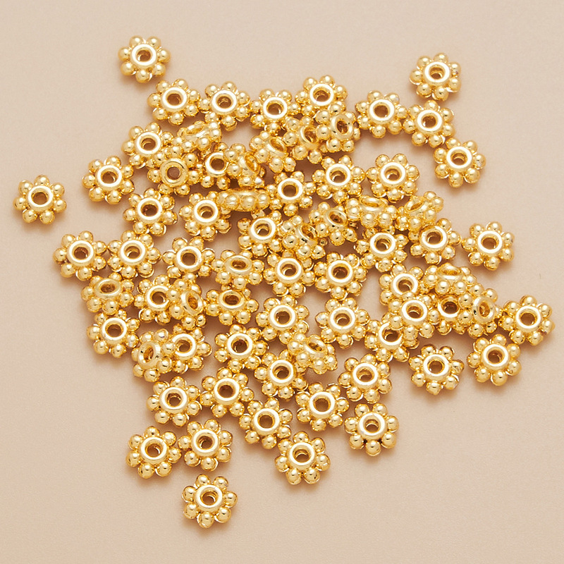 Brass 18K Gold Snowflake Spacer Bracelet Bracelet Jewelry Spacer Spacer Bead DIY Material