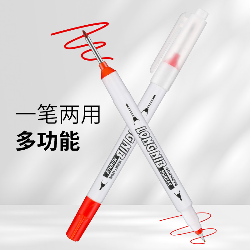 Cabeza larga marca doble pluma agujero profundo metal baño carpintería azulejo marca tornillo agujero profundo 20mm marcado pluma