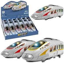 6只裝電動和諧號列車0072仿真火車燈光音樂益智地攤夜市兒童玩具