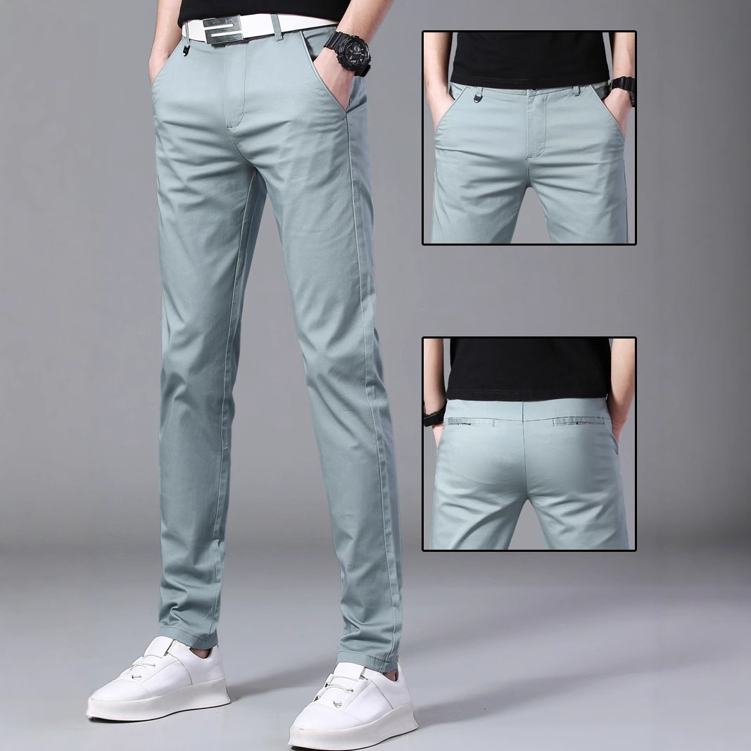 98 Cotton Quality Control Men's Slim Fit Casual Pants Men's Trousers 2025 New Summer Thin Style