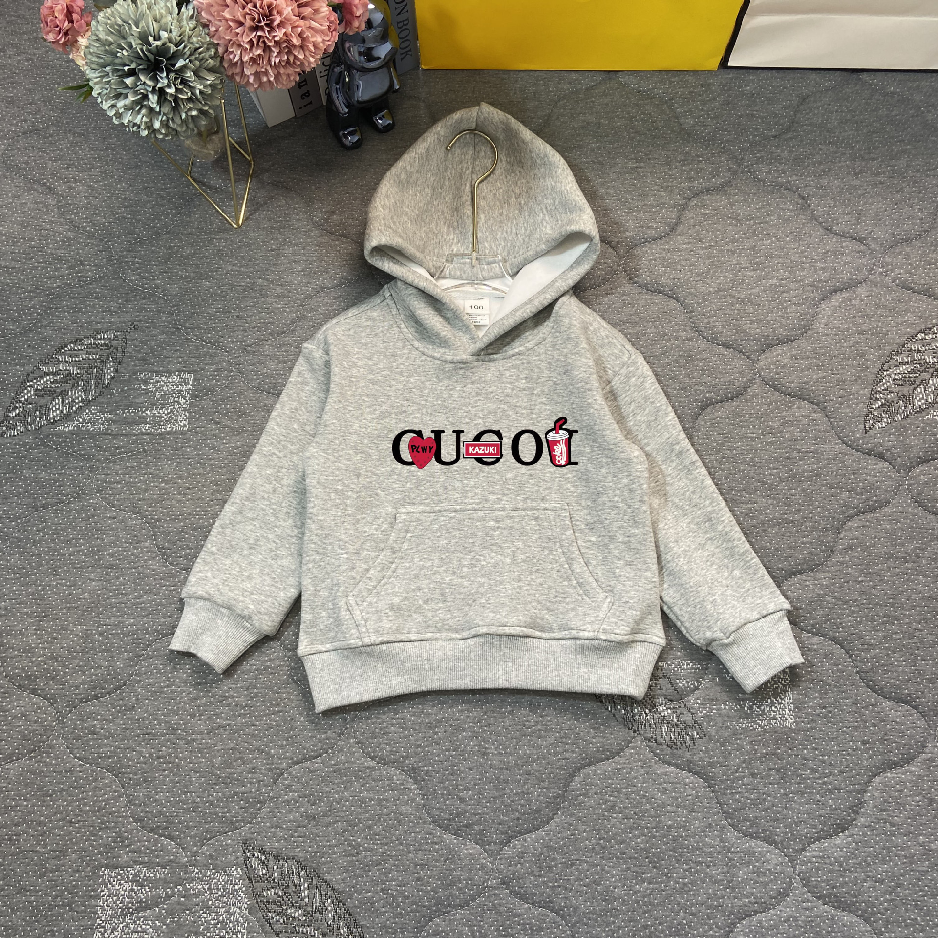 2023 Winter New Casual Hooded Sweater Boys Girls, Two Piece Upholstered and Warm Set for Children_voghion.com