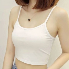 モーダルの新しい女性用ベスト、黒と白のセクシーで多用途のショートサスペンダー、露出防止底、薄いアウタートップ