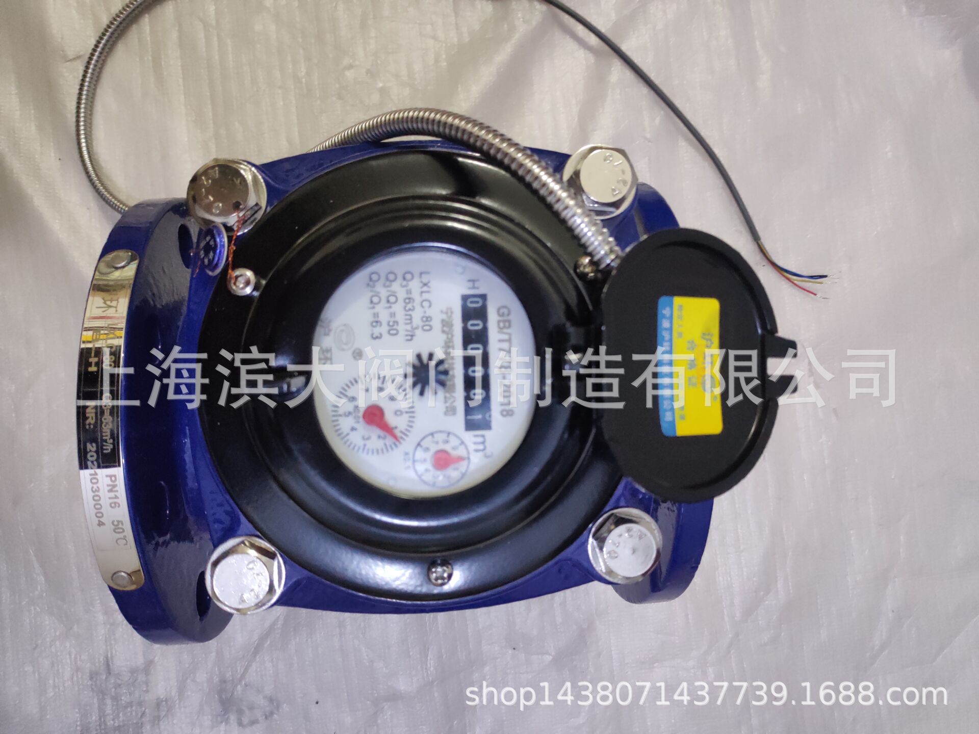 滨大阀门远传水表RS485接口法兰水表 远光电直读传冷水表DN80