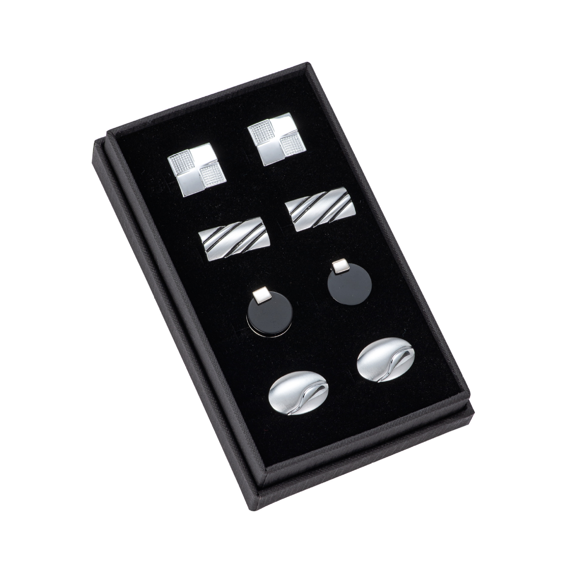 戴丽跨境袖扣4对装套装欧美简约男士西装饰品袖扣珐琅拉丝袖扣