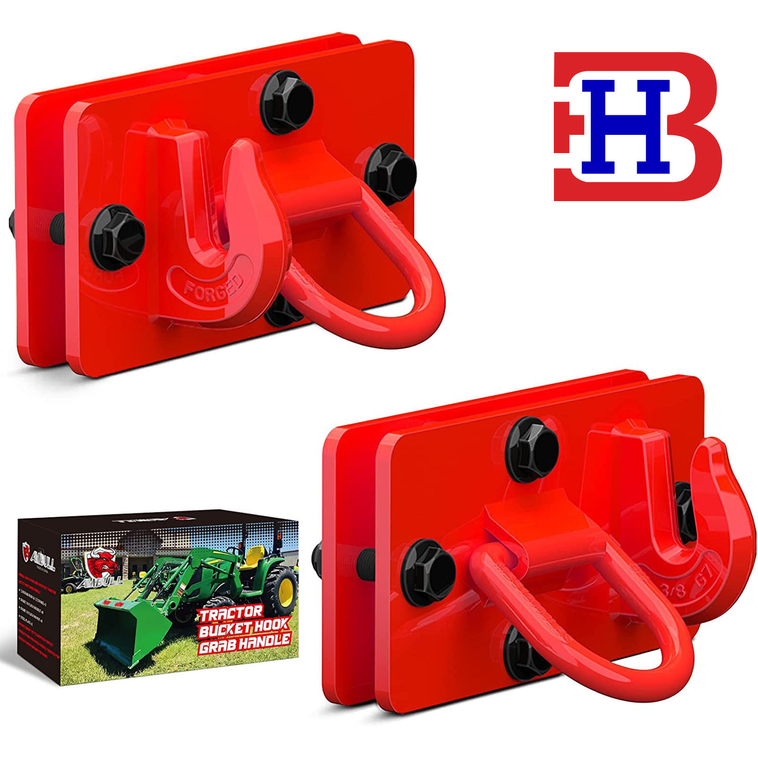 跨境供应 1/2D型环锻造螺栓式拖拉机钩3/8焊接钩组合件