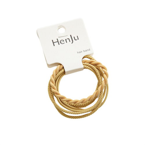 Summer New Elastic Daily Basic Durable Simple Knitted Hair Tie Hairband Set Hair Accessory