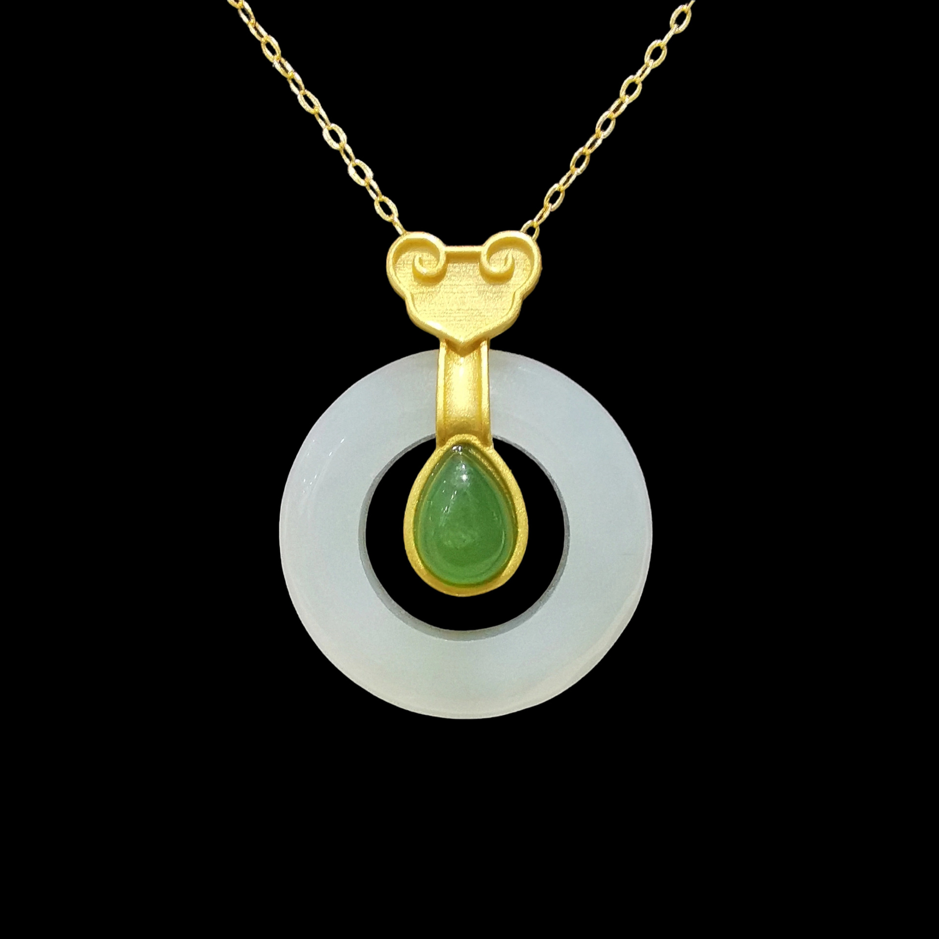 如意平安扣黑底