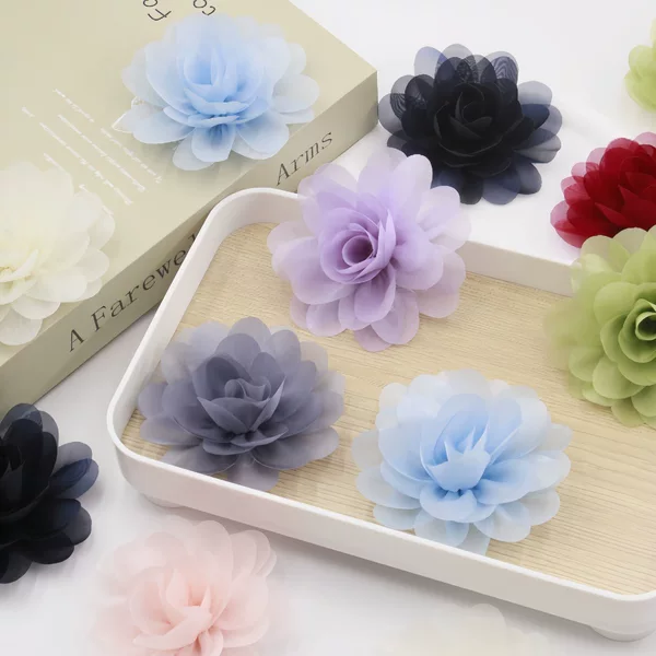 In-Stock 8cm Multi-Color Fabric 3D Flowers DIY Corsage Headpiece Accessories Shoe and Hat Decoration Flowers