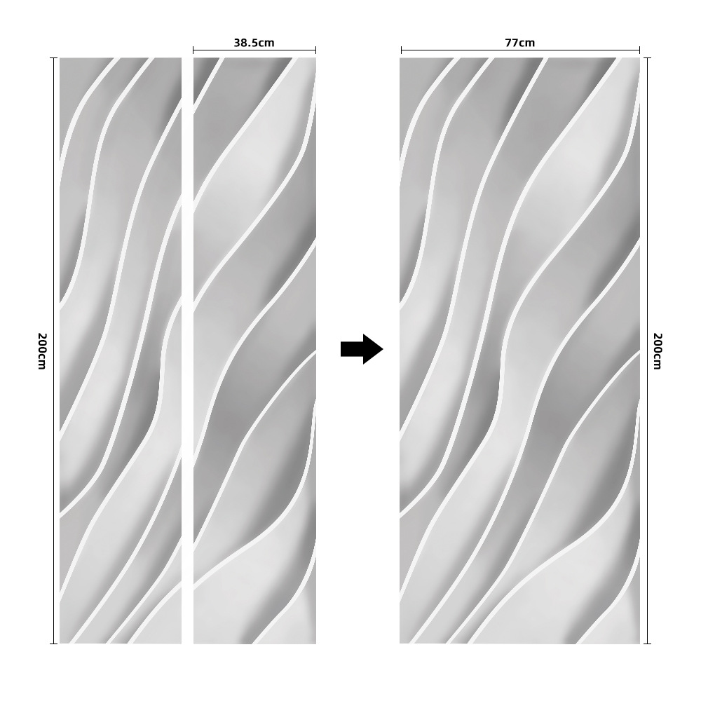 Pegatinas para puertas 3D respetuosas con el medio ambiente, autoadhesivos, fabricantes de origen al por mayor, patrones populares transfronterizos de alta definición, adhesivos para puertas impermeables, a prueba de aceite y antiincrustantes