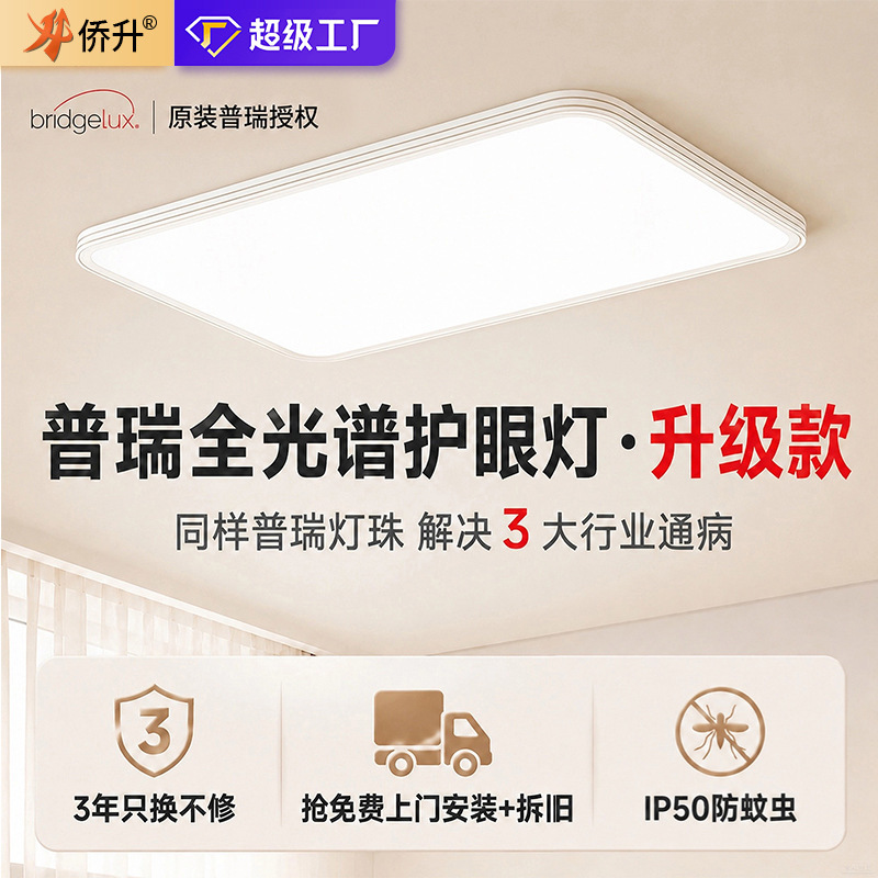 Purui Full-Spectrum Eye-Protection Living Room Lamp, Hall Main Light, Seamless Ultra-Thin Led Ceiling Lamp, Bedroom Lamp, Zhongshan Lighting Fixtures
