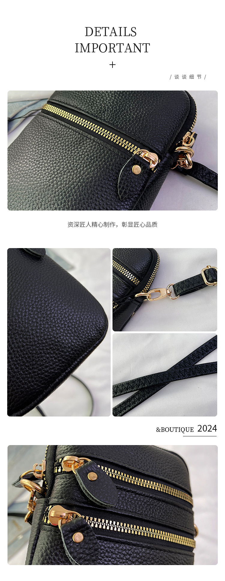 Women's Solid Color Genuine Leather Zipper Phone Wallets display picture 17