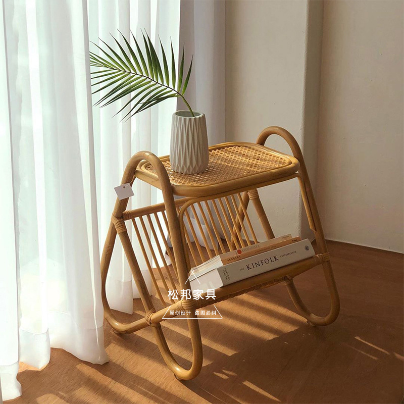 케인 커피 테이블 등나무