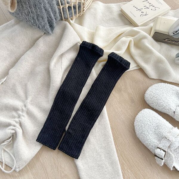 24 socks women's autumn y2k hot girl leg white women's calf socks autumn and winter jk socks hole knitted pile socks