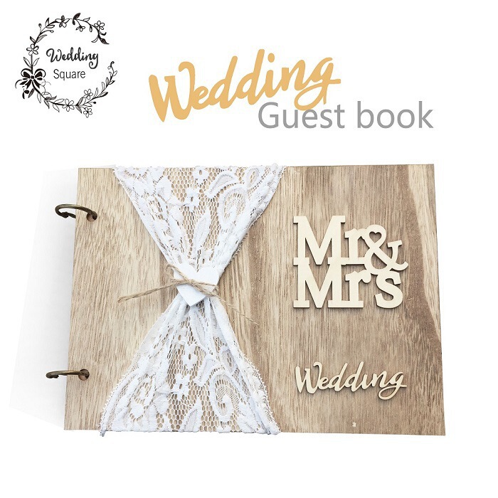 Original Design Wooden Gift Mr. and Mrs. Photo Frame Mrmrs Wedding Guest Sign-In Book Wedding Signature Book