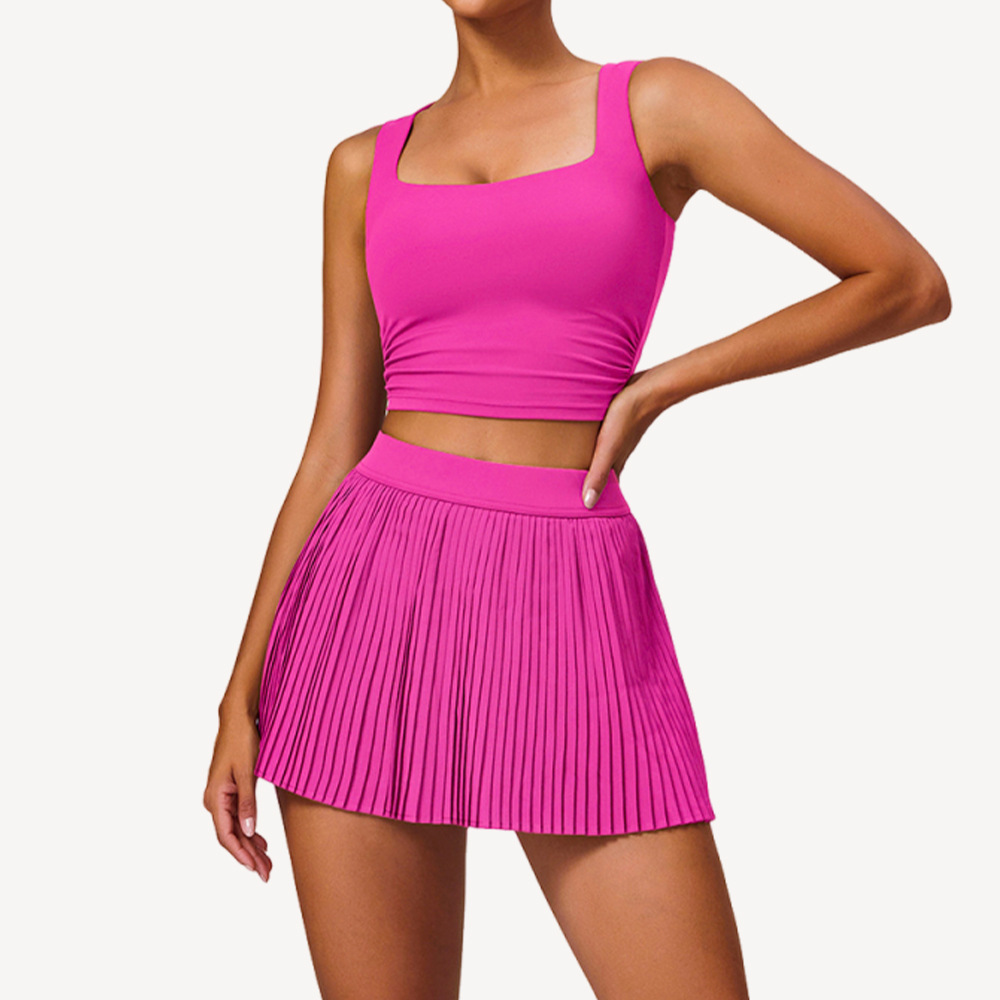 Nuevo conjunto de deportes al aire libre de nube transpirable, mujer ajustada, yoga, cintura y cintura, falda de fitness