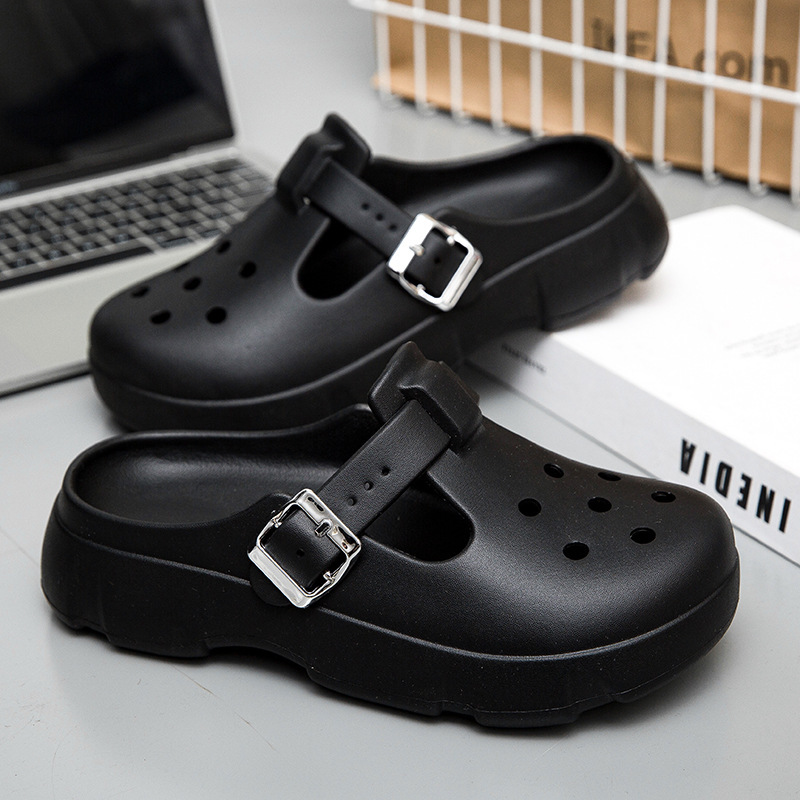 Eva Thick-Soled Non-Slip Clogs for Women, Summer Versatile Casual Toe-Toe Slippers for Women, Pure Color Birkenstock Sandals