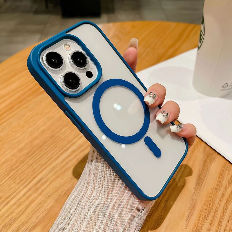 iPhone16Eマカロン肌触りチタンオリジナルカラー磁気吸着5携帯電話ケース、Apple 17PROMAXアクリルケースに最適|undefined