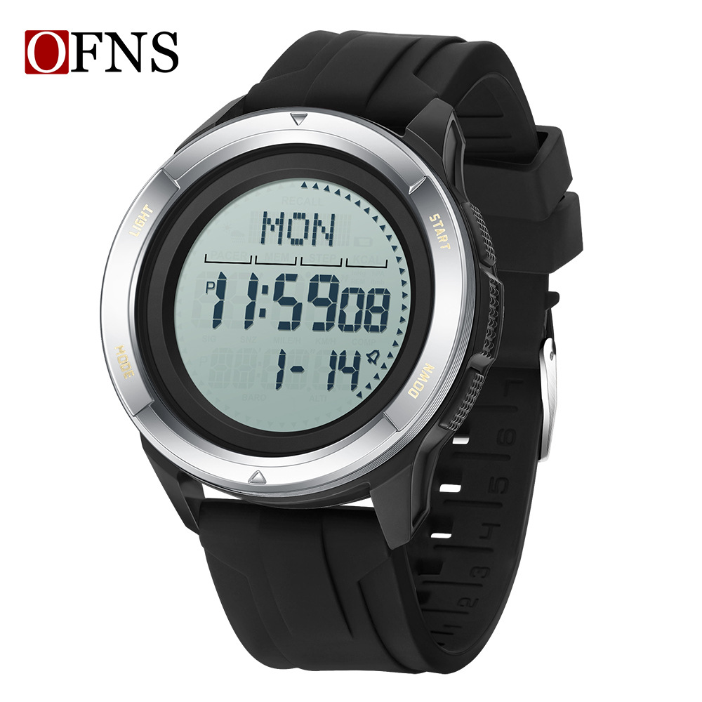 Sanda reloj multifuncional pedómetro impermeable estudiante brújula electrónica al aire libre metrónomo reloj de pulsera hombre