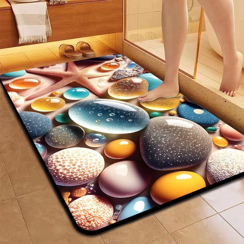 Alfombra de suelo de adoquines de diatomitas, almohadilla de pies absorbente de agua, almohadilla de pies antideslizante de baño resistente al desgaste image 18