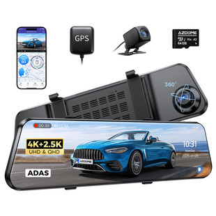 Azdome Driving Recorder 12inch Full Screen 4K High-Definition Front and Rear Dual Recording Adas Assisted Driving Gps Track