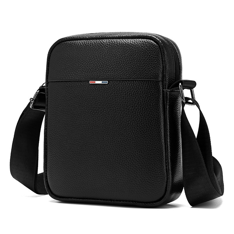 Cross-Border Men's New Trendy Leather Shoulder Bag, Large-Capacity Casual Crossbody Bag, First-Layer Leather Business Travel Bag