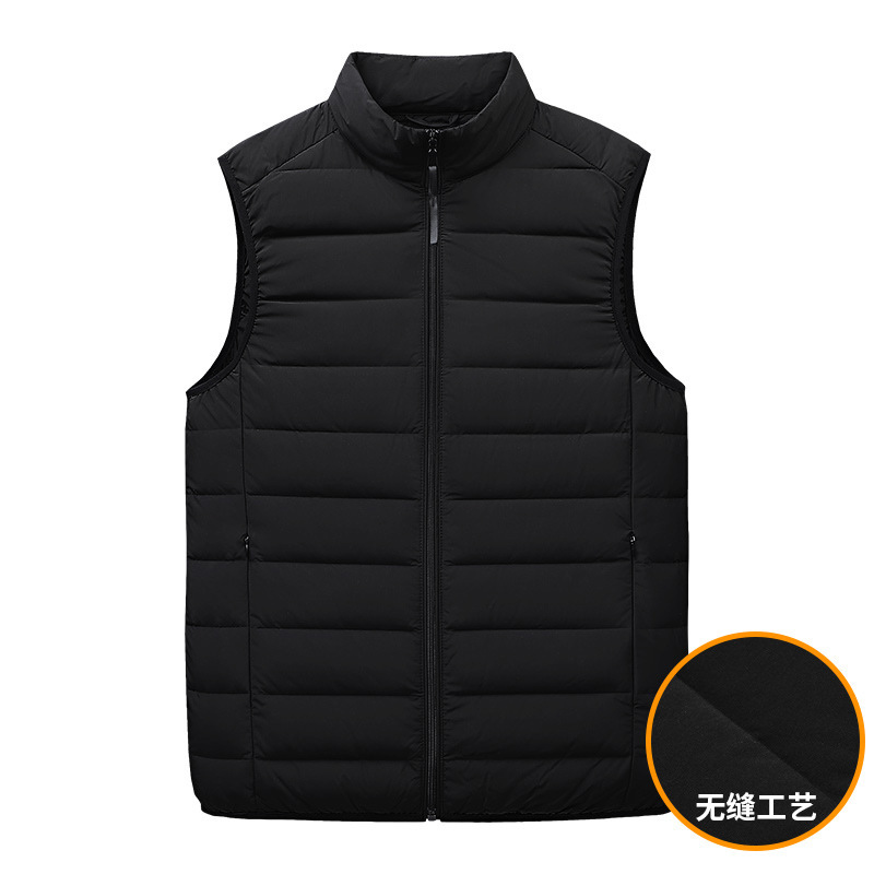 Men's down Vest Portable Vest Waistcoat Autumn and Winter New Stand Collar Lightweight Vest Youth Jacket