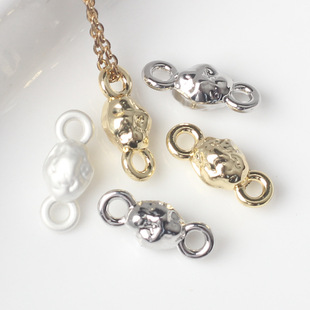 Alloy geometric stereo double hanging connector Xiao pendant pendant diy handmade necklace ear jewelry accessories