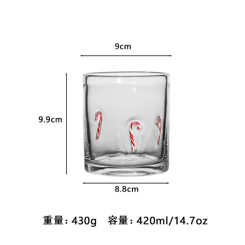 中古人工开口贴片水晶玻璃杯樱桃草莓压花贴片装饰饮品咖啡杯|undefined