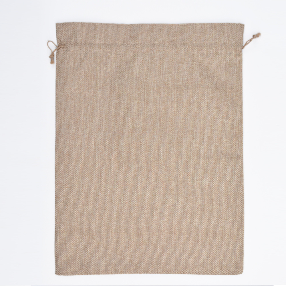 Vintage bolsa de lino cordón Navidad regalo artesanía joyería embalaje imitación Lino pequeño bolso de lino fábrica al por mayor