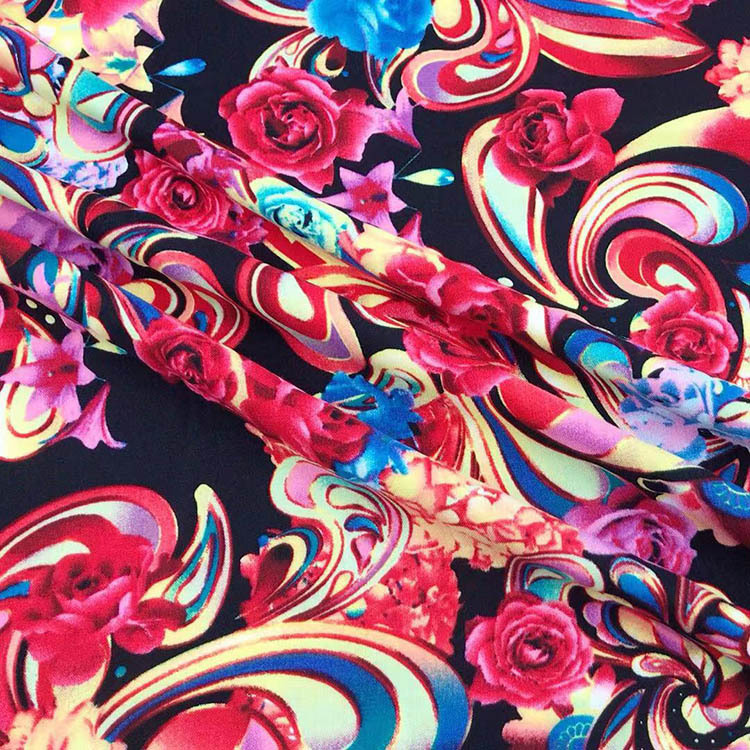 Mayorista barato cómodo trenzado Challis impresión viscose tela de rayon
