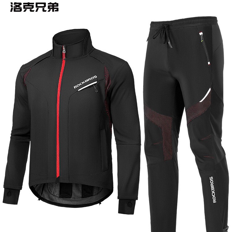 ROCKBROS autumn and winter cycling suit men's and women's fleece warm long sleeve trousers outdoor cycling TZ3013 ROCKBROS autumn and winter cycling suit men's and women's fleece warm long sleeve trousers outdoor cycling TZ3013
