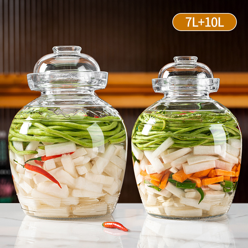 泡菜坛子加厚家用密封罐大号腌制酸菜咸菜腌菜罐储物玻璃罐|undefined