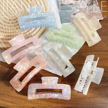 韩版幻彩人鱼姬抓夹大号仿醋酸鲨鱼夹甜美发夹发饰高级感头饰女