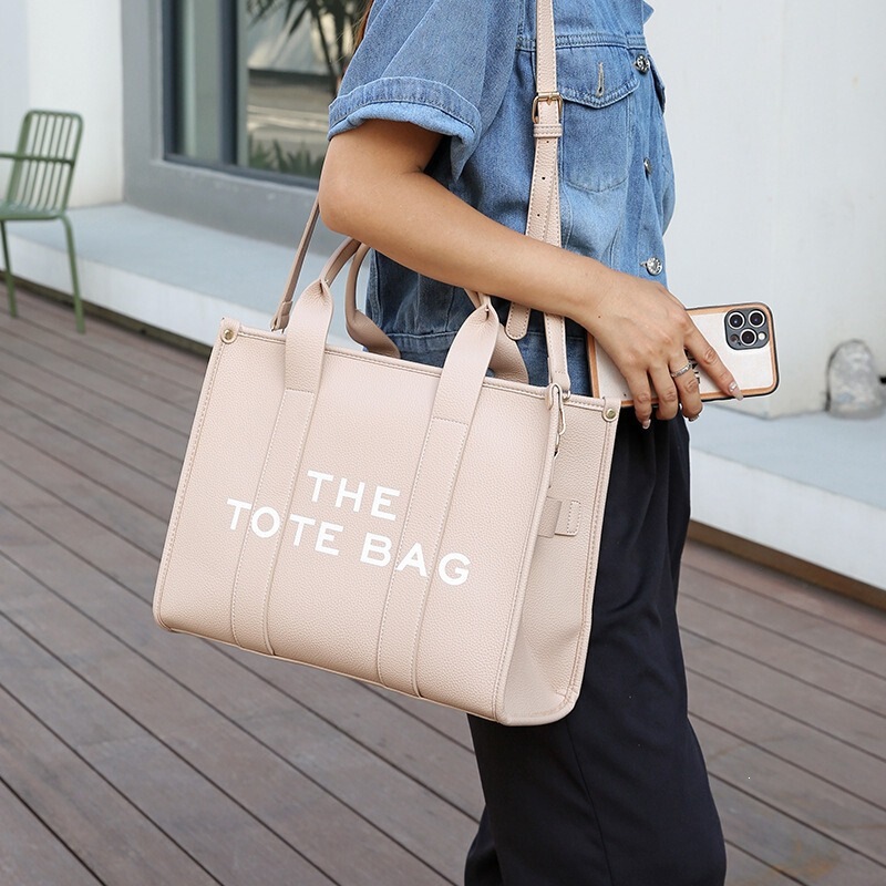 Cross-Border New Style High-End Retro Letter Tote Bag, Korean Version Niche Handbag, Large Bag, Korean Shoulder Crossbody Bag