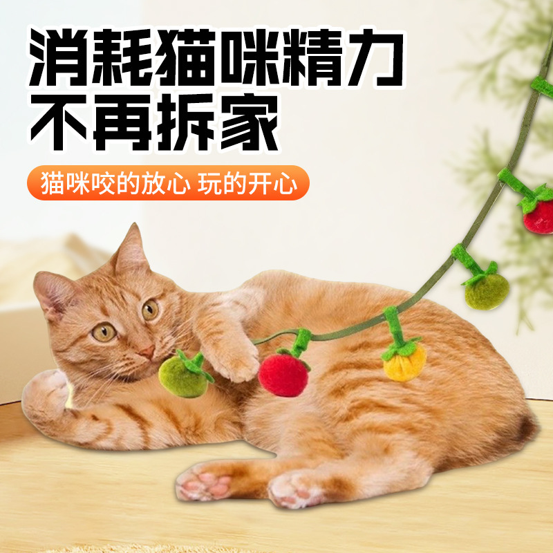 Cross-Border Wholesale Small Tomato Catnip Cat Teaser Stick with Bell Cat Self-Pleasure and Boredom Relief Toy Bite-Resistant Cat Teaser Stick Cross-Border Wholesale Small Tomato Catnip Cat Teaser Stick with Bell Cat Self-Pleasure and Boredom Relief Toy Bite-Resistant Cat Teaser Stick