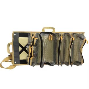 Large-Capacity Transparent Roll Tool Bag Eyeliner Organizer Makeup Brush Cosmetics Bag Eyebrow Pencil Brush Portable Mesh Bag