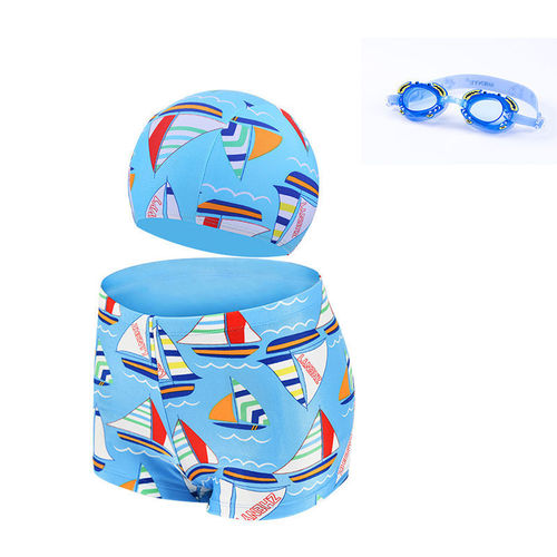 Wholesale new children's swim trunks for boys, swimming suit for middle children, flat-bottom swim trunks, one piece drop shipping