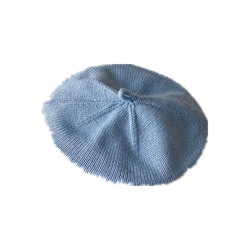 Bebé otoño crema boina color sólido sombrero de punto bebé estilo occidental pintor sombrero niños y niñas todo partido sombrero