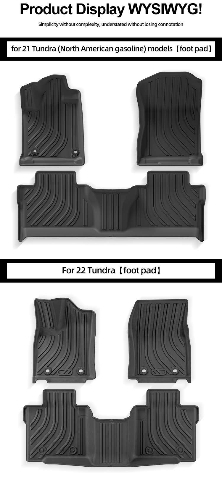 Suitable for 14-24 Toyota Tundra Car Floor Mats, Full Tpe Floor Mats, Special Car Floor Mats, Dropshipping
