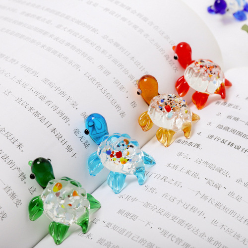 New Colorful Glass Craft Ornament Small Turtle Home Decor Aquarium Landscape Fish Tank Decoration