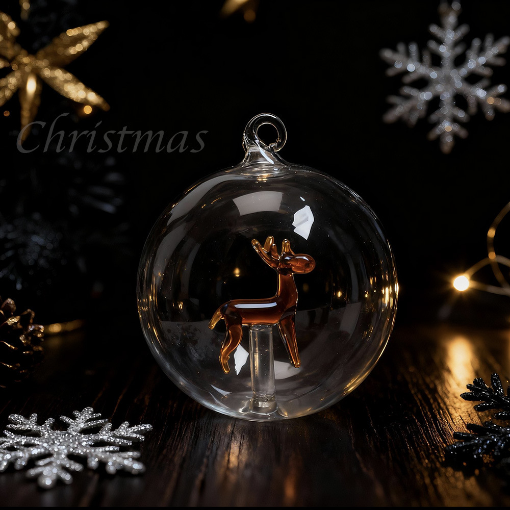 Bolas de decoración del árbol de Navidad Bolas transparentes de Navidad ciervo colgante Navidad atmósfera de diseño colgante muñeco de nieve bola de decoración