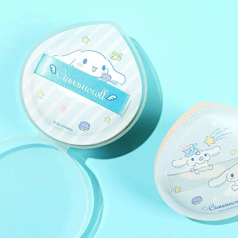 Большие ватные спонжи для макияжа (Miniso) Sanrio Cinnamoroll и Kuromi, мягкий хлопок, 2 шт.