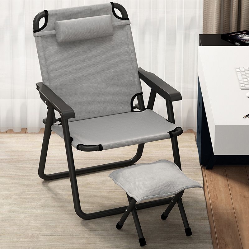 Silla reclinable para el almuerzo Silla plegable Sentado cómodo y sedentario Silla de ocio con balcón de verano Silla perezosa portátil de oficina Puede acostarse y dormir