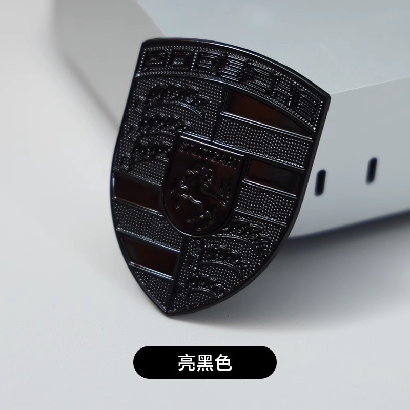 适用于保时捷前标车头标志911卡宴macan帕拉梅拉 718引擎机盖标贴|undefined