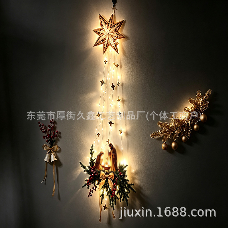 Decoración de Pared del Nacimiento Luminosa de Acrílico con Control Remoto para Hogar en Navidad