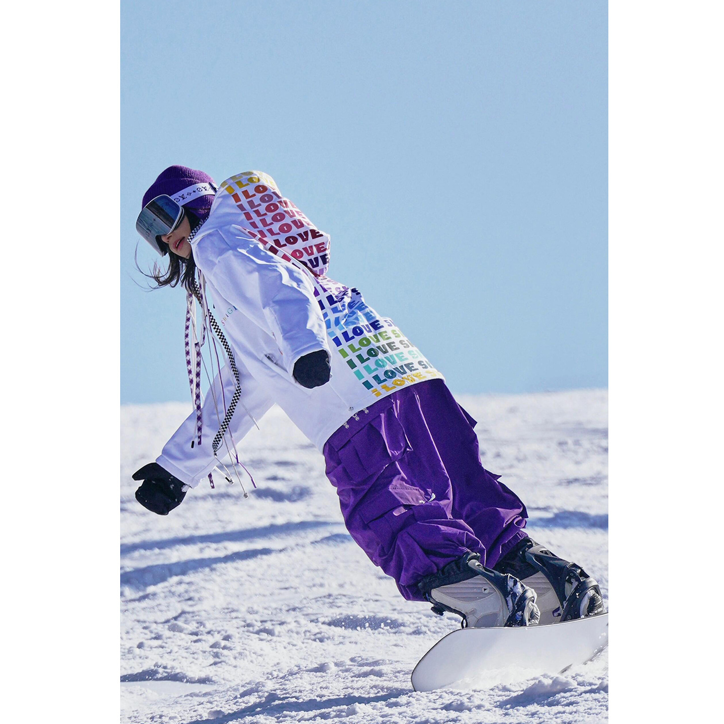 Night Skiing Luminous Rabbit Leg-Binding Ski Pants for Men and Women, Fleece-Lined, Thickened, Warm, Windproof, Waterproof, Professional Mountaineering Snow Pants